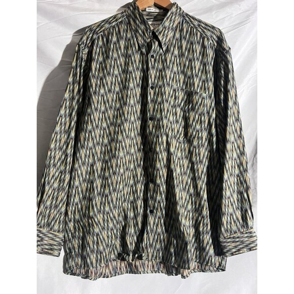 Vtg Jhane Barnes Men's Shirt L Woven in Japan Long Sleeve Cotton Button Down M20 - Picture 1 of 7
